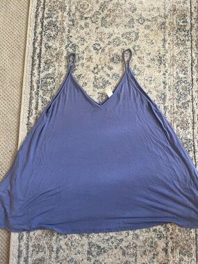 mts Lavender-Blue V-Neck Spaghetti Strap Tank